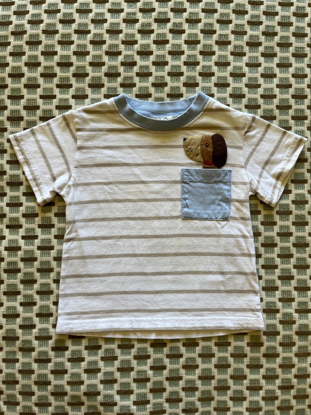 Luigi Kids Stripe Puppy In A Pocket T-Shirt - size 2T